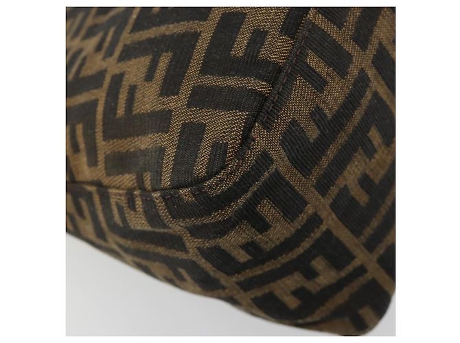 FENDI Zucca Canvas Mamma Baguette Shoulder Bag Black Brown Auth 182028SAM Marrone Nero - vista 17