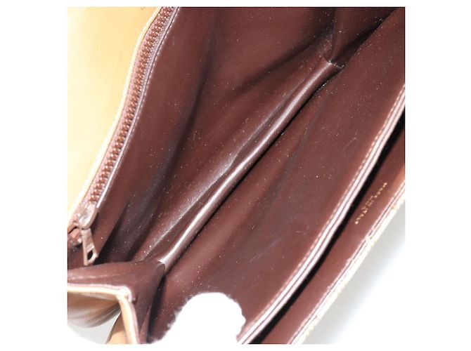 16 Céline Bolsa de Ombro CELINE Macadam Canvas PVC Bege Ouro Auth 181725 Dourado - vista 10