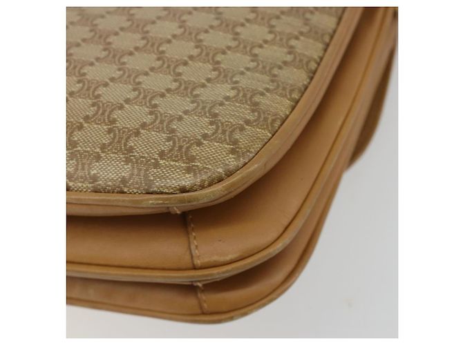 16 Céline Bolsa de Ombro CELINE Macadam Canvas PVC Bege Ouro Auth 181725 Dourado - vista 15