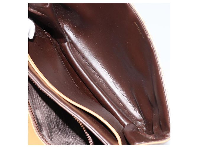 16 Céline Bolsa de Ombro CELINE Macadam Canvas PVC Bege Ouro Auth 181725 Dourado - vista 23