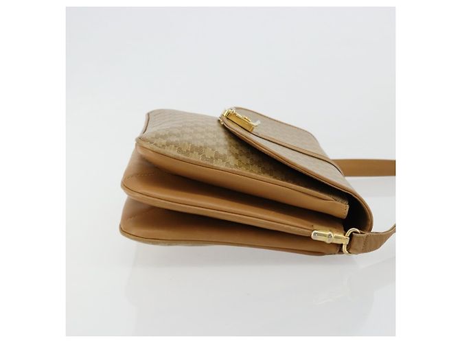 16 Céline Bolsa de Ombro CELINE Macadam Canvas PVC Bege Ouro Auth 181725 Dourado - vista 3