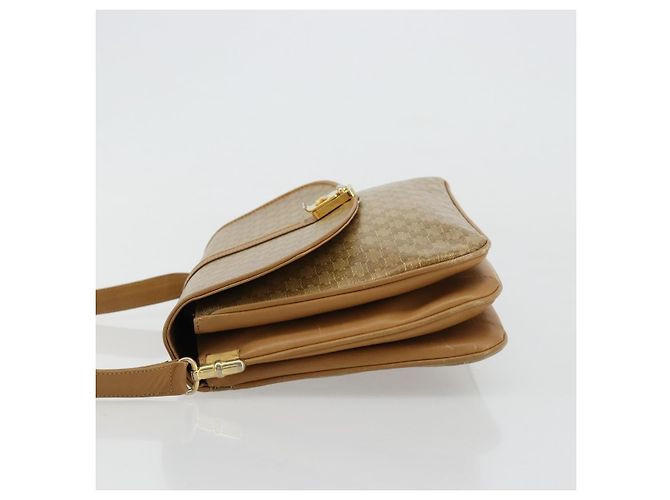 16 Céline Bolsa de Ombro CELINE Macadam Canvas PVC Bege Ouro Auth 181725 Dourado - vista 4