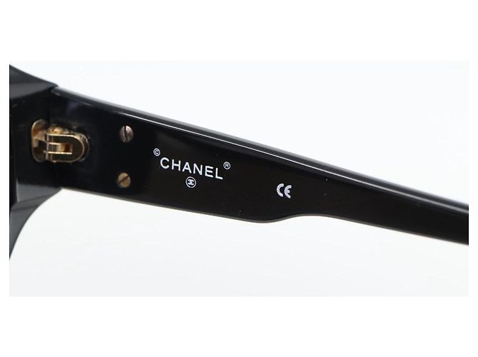 Gafas de sol CHANEL COCO de plástico Negro CC Auth 181746 - vista 10