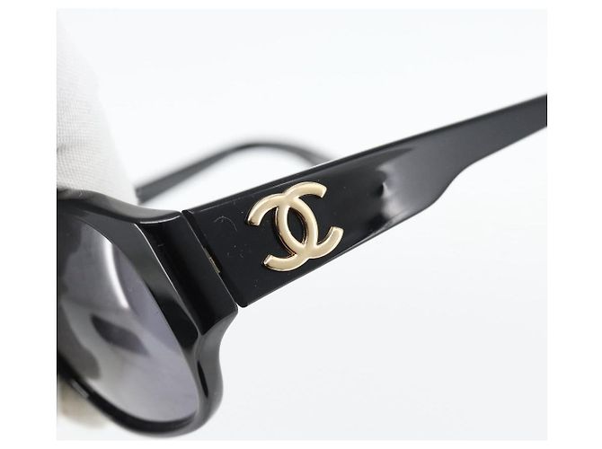 Gafas de sol CHANEL COCO de plástico Negro CC Auth 181746 - vista 6