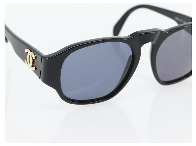 Gafas de sol CHANEL COCO de plástico Negro CC Auth 181746 - vista 7