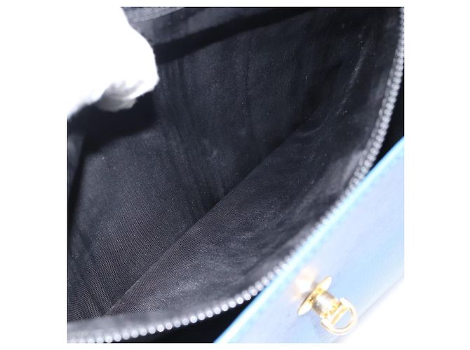 Céline Borsa a mano CELINE Circle in pelle blu e oro Auth 181709A D'oro - vista 11