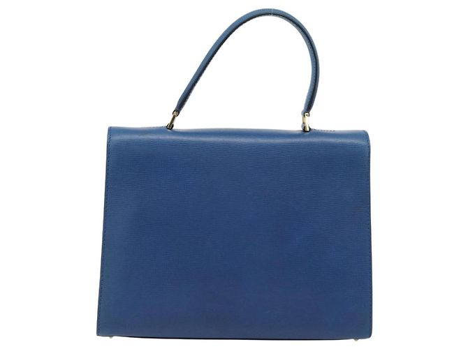 Céline Borsa a mano CELINE Circle in pelle blu e oro Auth 181709A D'oro - vista 2