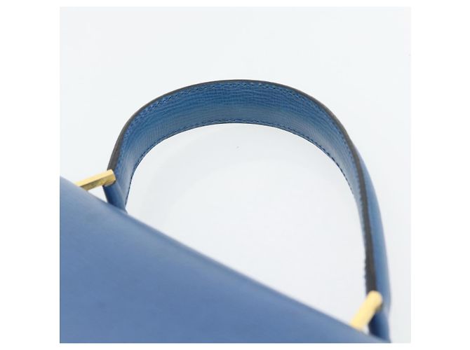 Céline Borsa a mano CELINE Circle in pelle blu e oro Auth 181709A D'oro - vista 8