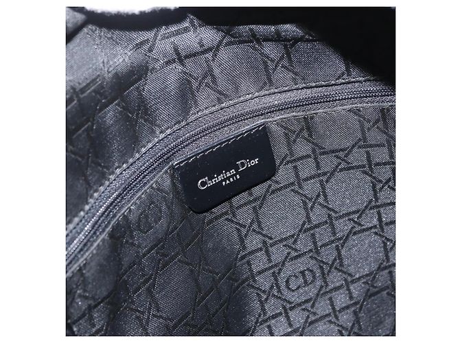 Borsa Tote Christian Dior Maris Pearl Nylon Nero Argento Auth bs35409 - vista 18