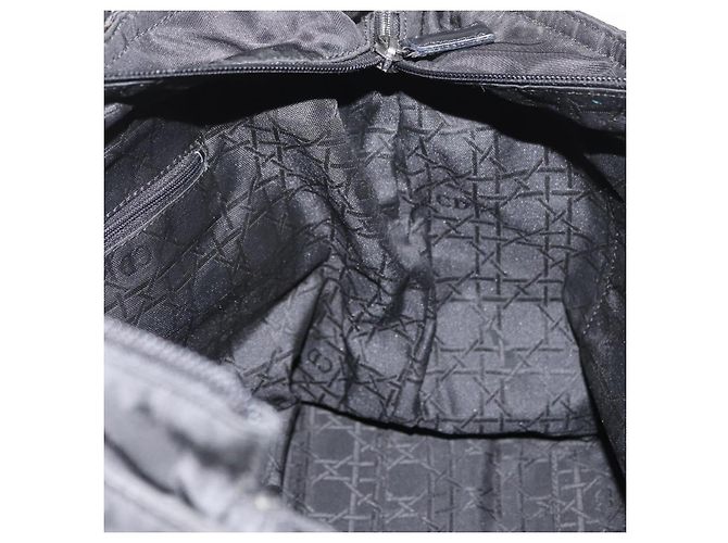 Borsa Tote Christian Dior Maris Pearl Nylon Nero Argento Auth bs35409 - vista 19