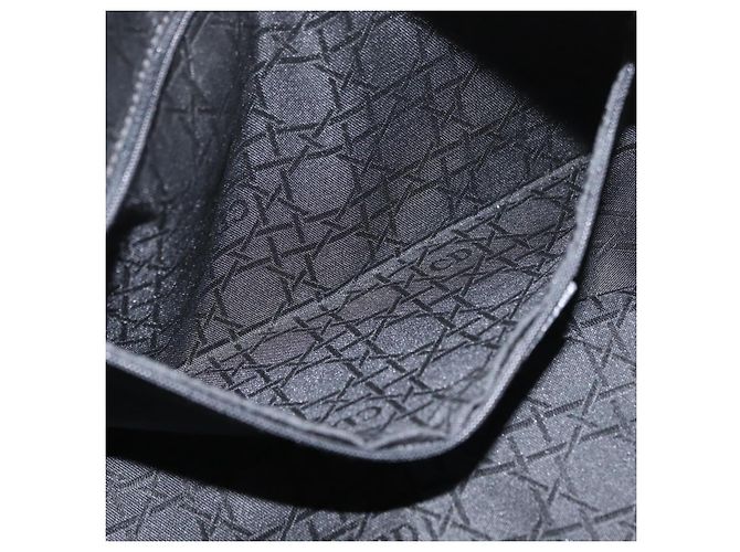 Borsa Tote Christian Dior Maris Pearl Nylon Nero Argento Auth bs35409 - vista 22
