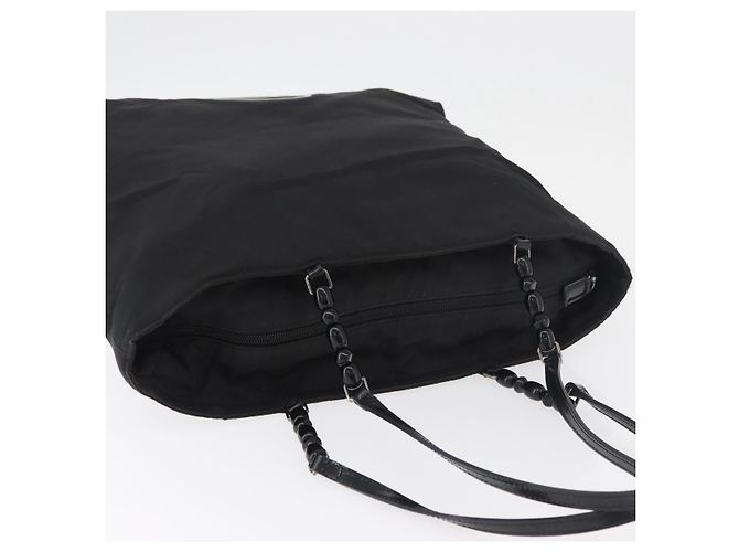 Borsa Tote Christian Dior Maris Pearl Nylon Nero Argento Auth bs35409 - vista 6
