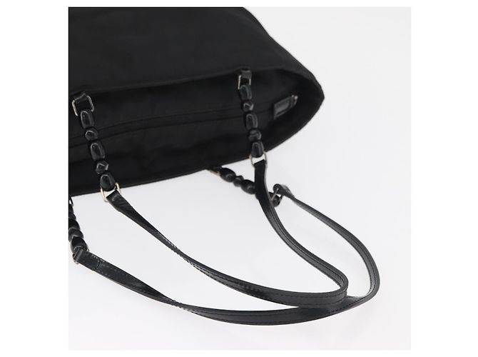 Borsa Tote Christian Dior Maris Pearl Nylon Nero Argento Auth bs35409 - vista 7