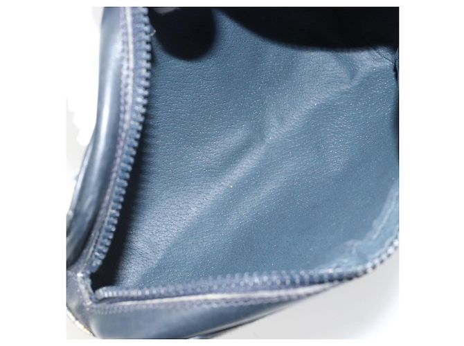Clutch GUCCI GG Supreme Sherry Line PVC Blu Navy Rosso Auth 182400 - vista 10