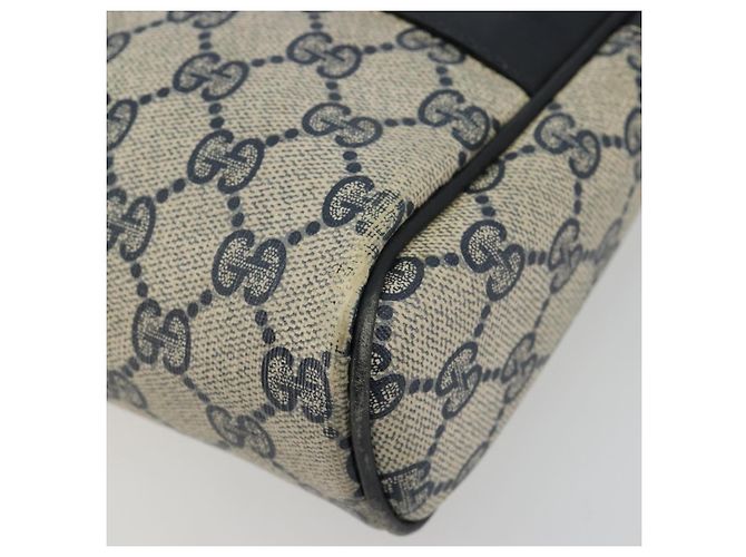 Clutch GUCCI GG Supreme Sherry Line PVC Blu Navy Rosso Auth 182400 - vista 7