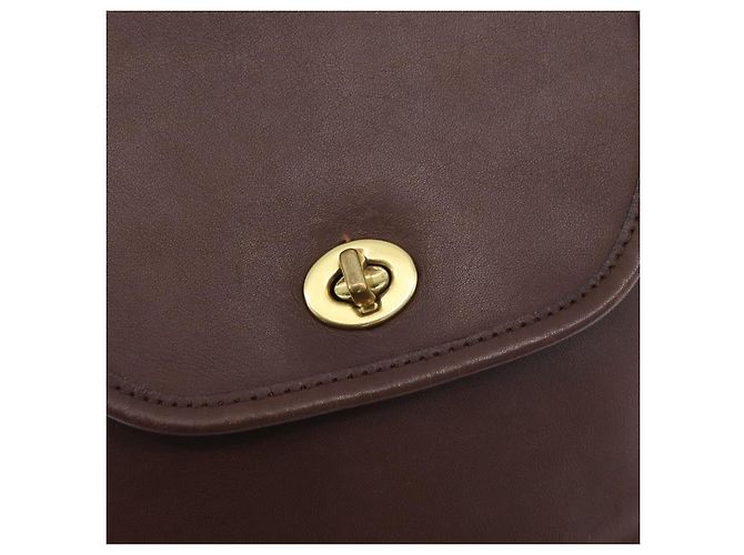 Zaino Coach in pelle marrone e oro Auth 176433 D'oro - vista 19