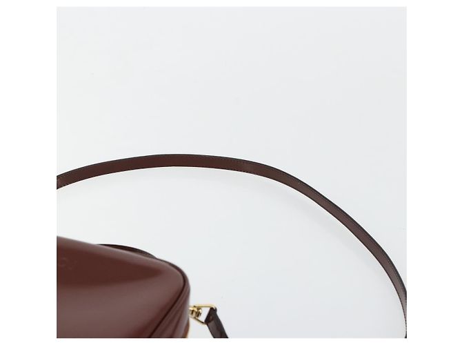 Borsa Vanity GUCCI Bamboo in pelle vernice 2way Marrone Oro Auth 180051 D'oro - vista 15