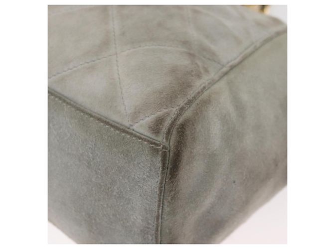 Borsa a Spalla con Catena PRADA in Scamosciato Grigio e Oro Auth bs35411 Marrone D'oro - vista 14