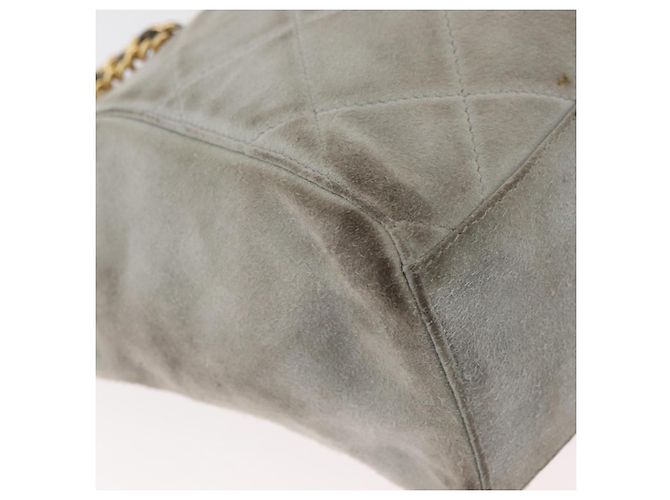Borsa a Spalla con Catena PRADA in Scamosciato Grigio e Oro Auth bs35411 Marrone D'oro - vista 15