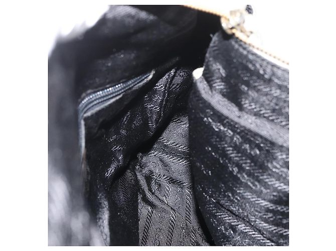 Borsa a Spalla con Catena PRADA in Scamosciato Grigio e Oro Auth bs35411 Marrone D'oro - vista 19