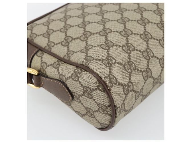 Borsa GUCCI GG Supreme Web Sherry Line PVC Beige Oro 001 113 6472 Auth 182533 D'oro - vista 18