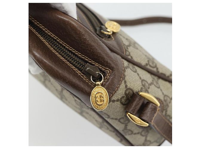 Borsa GUCCI GG Supreme Web Sherry Line PVC Beige Oro 001 113 6472 Auth 182533 D'oro - vista 19
