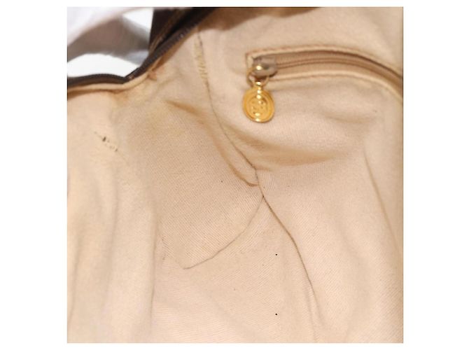 Borsa GUCCI GG Supreme Web Sherry Line PVC Beige Oro 001 113 6472 Auth 182533 D'oro - vista 22