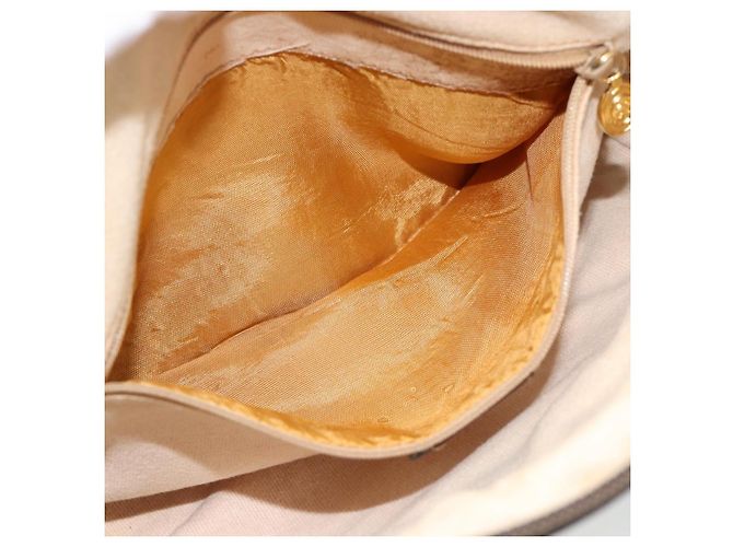 Borsa GUCCI GG Supreme Web Sherry Line PVC Beige Oro 001 113 6472 Auth 182533 D'oro - vista 24