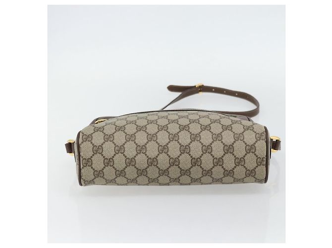Borsa GUCCI GG Supreme Web Sherry Line PVC Beige Oro 001 113 6472 Auth 182533 D'oro - vista 5
