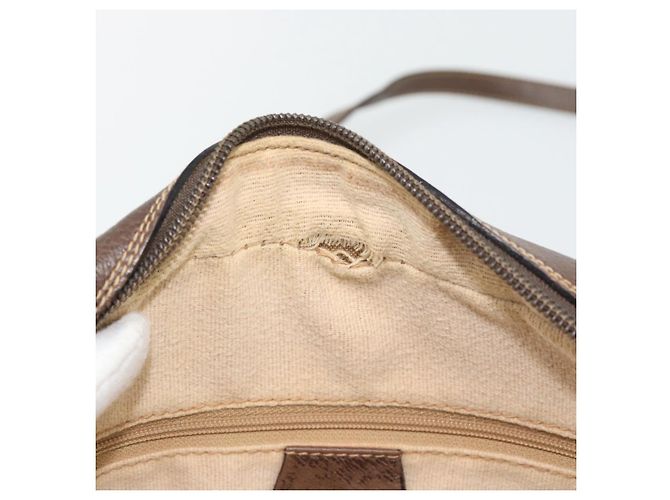 Borsa GUCCI GG Supreme Web Sherry Line PVC Beige Oro 001 113 6472 Auth 182533 D'oro - vista 8
