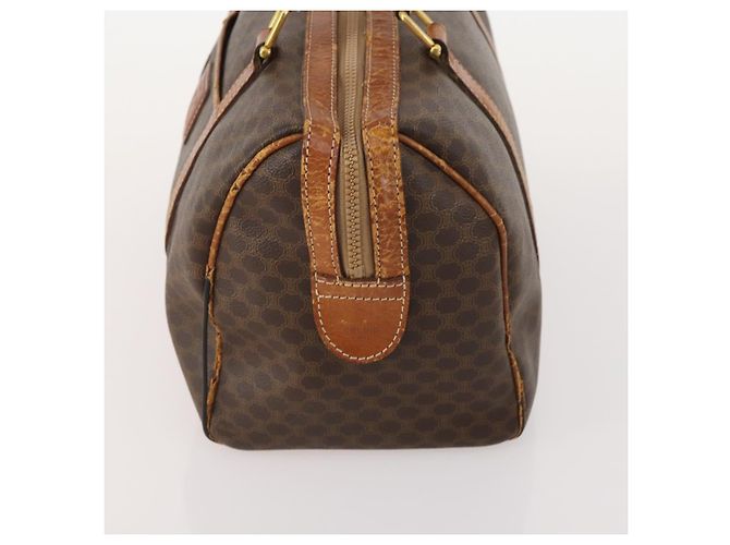 Céline Borsa Boston CELINE in tela Macadam e pelle PVC 3 Set Marrone Auth mr2452 - vista 11