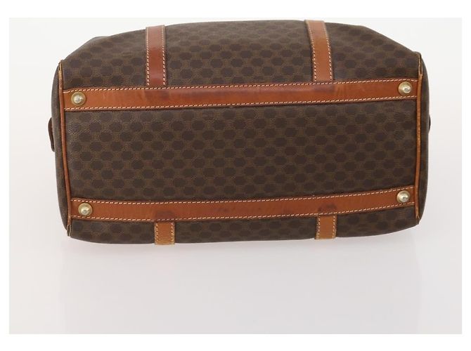 Céline Borsa Boston CELINE in tela Macadam e pelle PVC 3 Set Marrone Auth mr2452 - vista 14