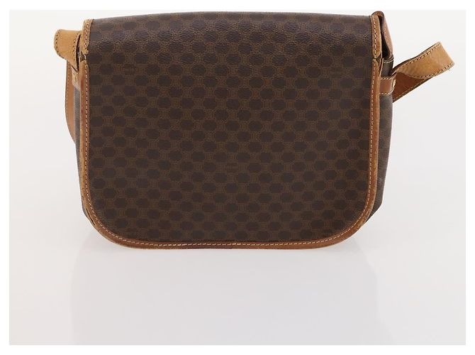 Céline Borsa Boston CELINE in tela Macadam e pelle PVC 3 Set Marrone Auth mr2452 - vista 18