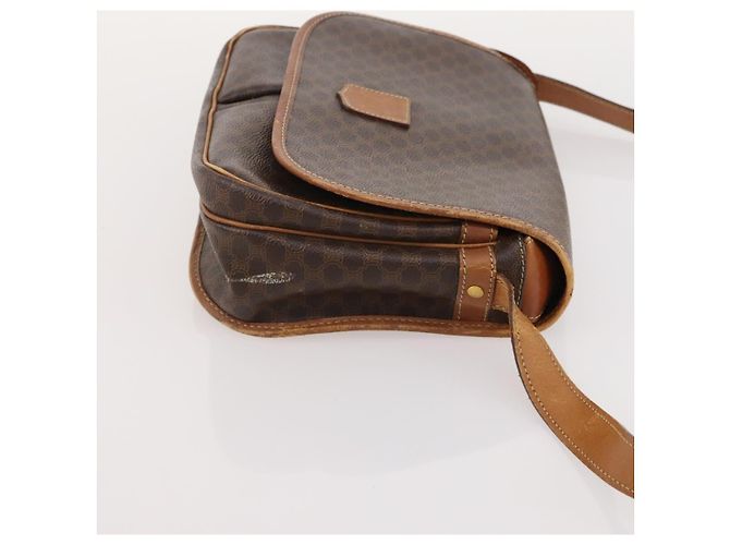 Céline Borsa Boston CELINE in tela Macadam e pelle PVC 3 Set Marrone Auth mr2452 - vista 19