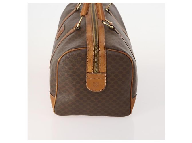 Céline Borsa Boston CELINE in tela Macadam e pelle PVC 3 Set Marrone Auth mr2452 - vista 4