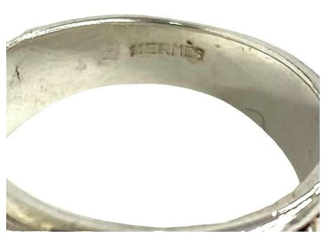Ring Hermès Bague Hermes Vintage Leaf Argenté - vue 3