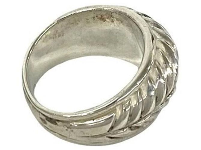 Ring Hermès Bague Hermes Vintage Leaf Argenté - vue 5