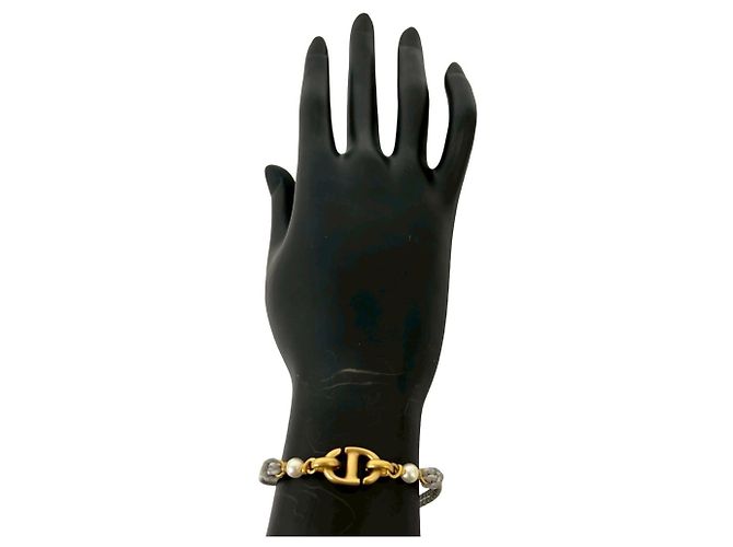 Bracciale Charm Grigio e Blu Navy Christian Dior Marrone Bianco - vista 2