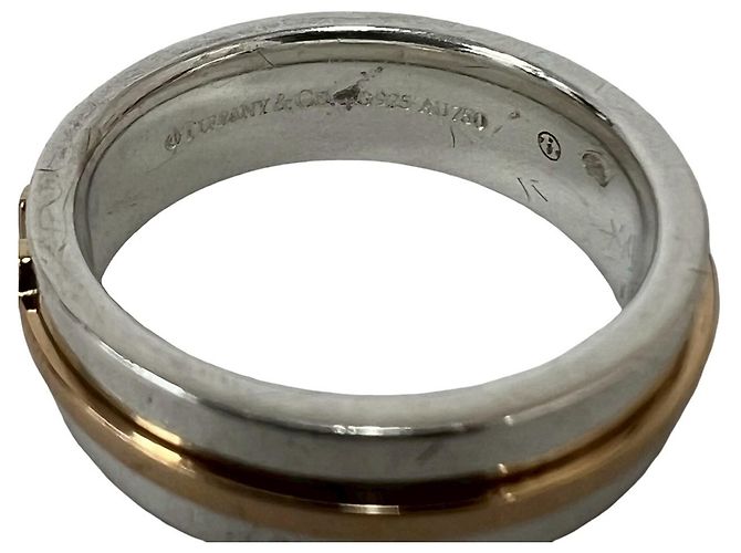 Tiffany & Co. Tiffany T TWO schmaler Ring Silber Golden - Ansicht 3