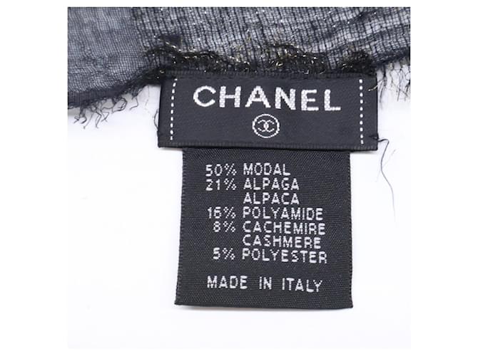 Sciarpa Chanel in alpaca e cashmere nero - vista 3
