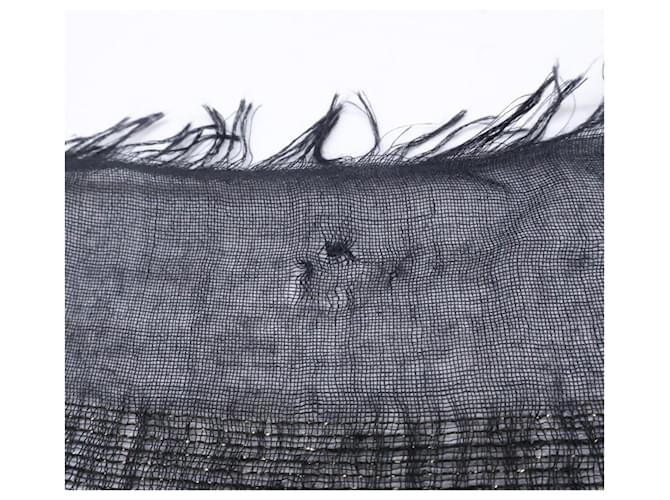 Sciarpa Chanel in alpaca e cashmere nero - vista 4
