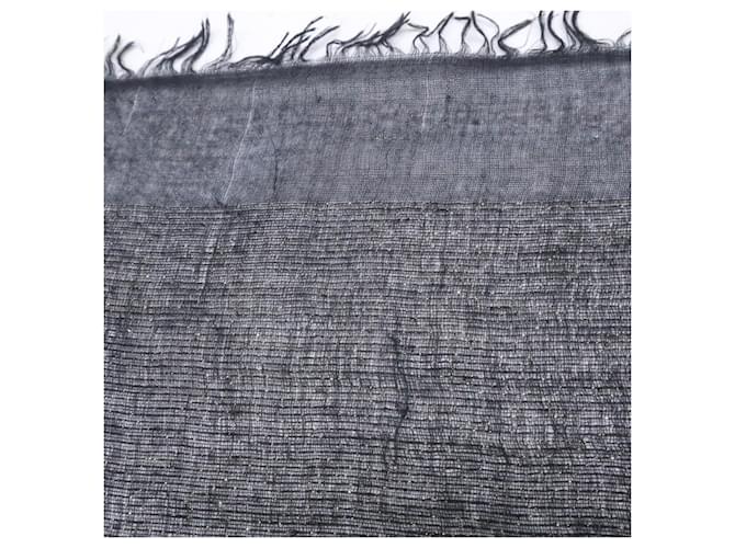 Sciarpa Chanel in alpaca e cashmere nero - vista 5