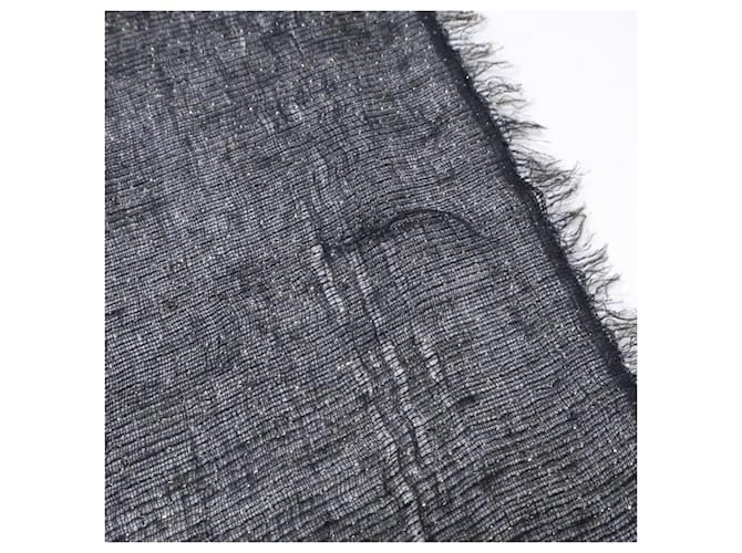 Sciarpa Chanel in alpaca e cashmere nero - vista 6