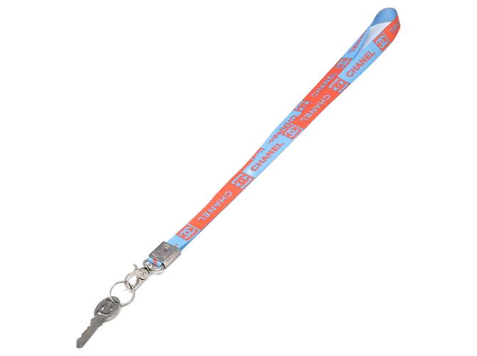 Collana con cordino Chanel 02S Sport Line Key Argento Blu Arancione - vista 2