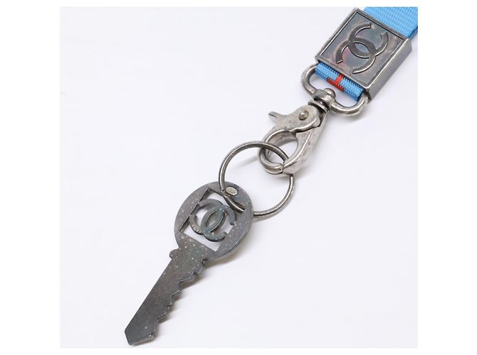 Collana con cordino Chanel 02S Sport Line Key Argento Blu Arancione - vista 3