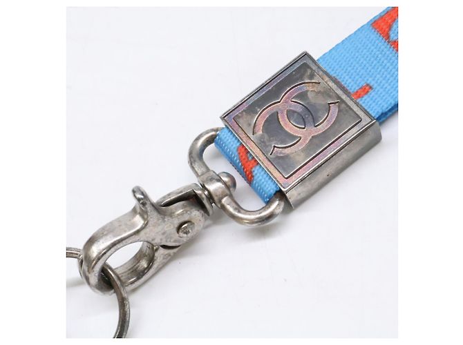 Collana con cordino Chanel 02S Sport Line Key Argento Blu Arancione - vista 6