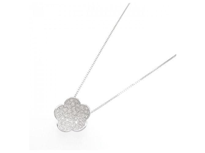 Autre Marque Collana a fiore in diamanti e oro bianco Au750 Argento - vista 2