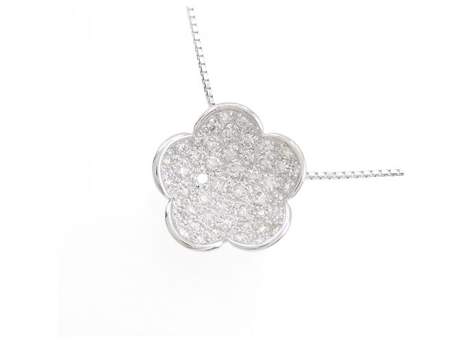 Autre Marque Collana a fiore in diamanti e oro bianco Au750 Argento - vista 3
