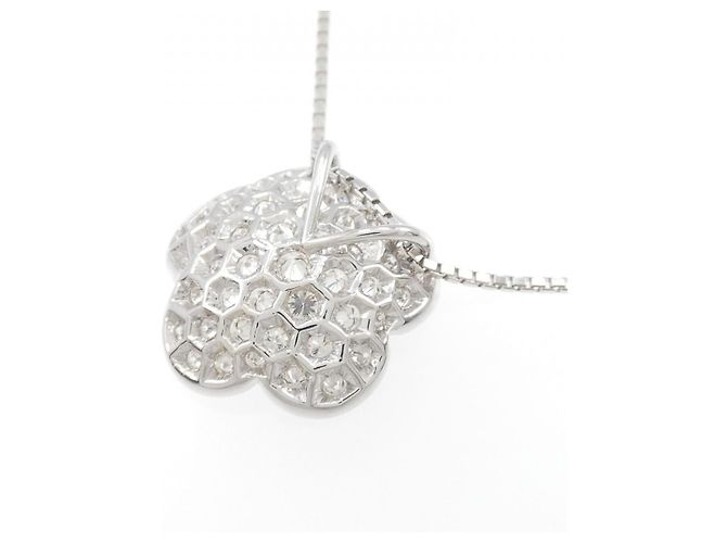 Autre Marque Collana a fiore in diamanti e oro bianco Au750 Argento - vista 4
