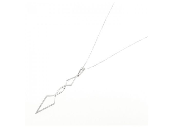 Autre Marque Collana in oro bianco e diamanti Au750 Argento - vista 2